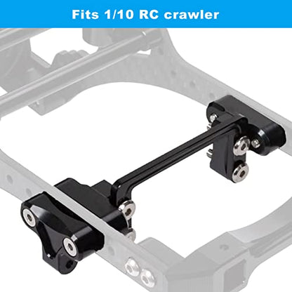 kingsea Metal Transmission Gearbox Carbon Fiber Frame Rails Compatible with 1/10 RC Crawler LCG Chassis Axial SCX10 II Upgrade(Servo Panhard Mounts)