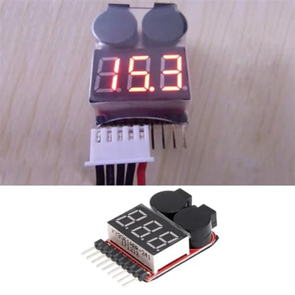 2 in 1 Li-ion Lipo Battery Low Alarm 1S-8S Buzzer Checker