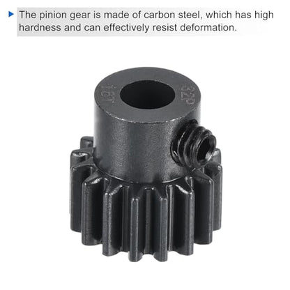 MECCANIXITY RC 32P Hardened Pinion Gear 5mm Shaft 16T Motor Gears Carbon Steel for RC Car Boat Drone - style: 16T