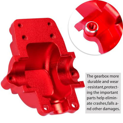 Alloy Gearbox Transmission Case Front&Rear Differential Housing for 1/18 LaTrax Teton Desert Prerunner Rally,Wave Box Gearbox Hops Up,SST-Replaces Part 7530(Red) - color: Red(2pcs)