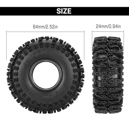 INJORA S5 1.0" Cling On Tires 64 * 24mm for TRX4M SCX24 1/18 1/24 RC