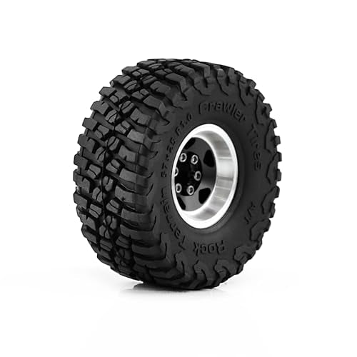 REDSPIDER 1.0 Tires Metal Wheel hub Set（4pcs）， 1.0 Crawler Tires for 1：24 1:18 RC Scale Rock Crawler Car SCX24 FMS FCX24 TRX4M Axial AX24 90081 Gladiator Bronco C10 (Green) - color: Green