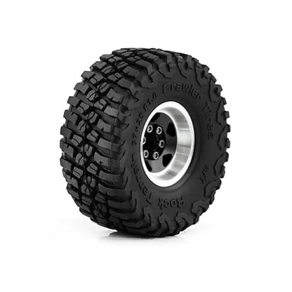 REDSPIDER 1.0 Tires Metal Wheel hub Set（4pcs）， 1.0 Crawler Tires for 1：24 1:18 RC Scale Rock Crawler Car SCX24 FMS FCX24 TRX4M Axial AX24 90081 Gladiator Bronco C10 (Green) - color: Green
