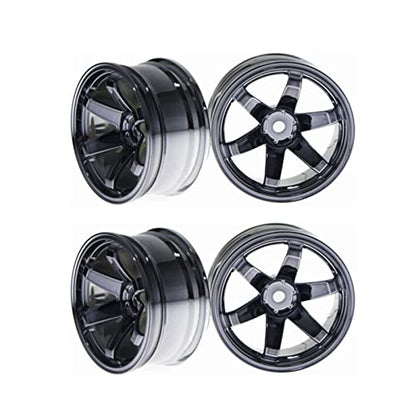 4PCS 1:10 RC Tires and Plastic Wheels Rims for 1/10 Scale On Road Touring Racing Drift Car HSP HPI Tamiya (Gray) - color: Gray
