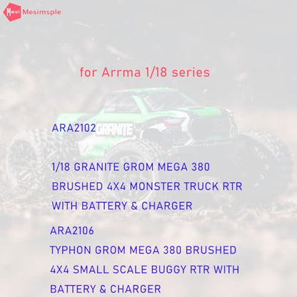 Alloy Rear Lower Suspension A Arm 6061 Alum ARA330808 for Arrma 1/18 Granite Typhon Grom Mega 380 Upgrades Part Red
