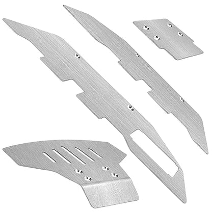 Stainless Steel Front & Rear Skid Plate Chassis Armor Protector Guard Compatible with Traxxas Slash 2WD 1/10 RC Car