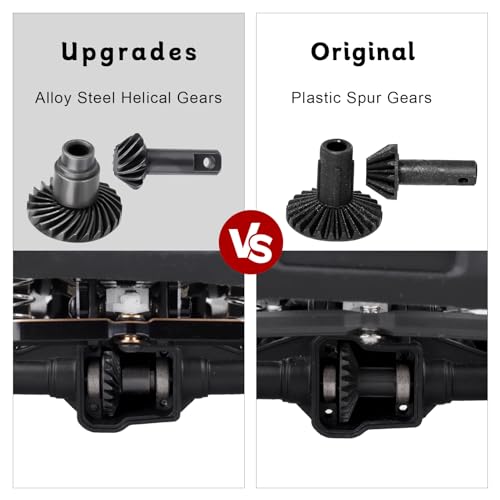 Steel 12T/24T Pinion Gear Differential Helical Gear Set Front Rear Axle Gears for TRX4M Bronco Defender K10 F-150 High Trail Upgrades 1/18 RC Crawler