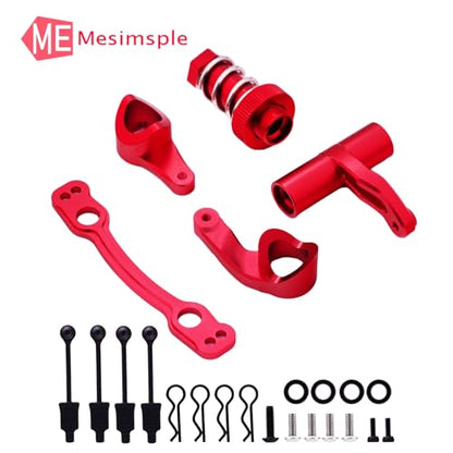 Steering Bellcrank & Body Clips Set for Arrma 1/7 Felony Infraction Limitless Mojave 6s Steering Bell Crank 1/8 Kraton Outcast Notorious Talion 6S Steering Servo Saver Upgrades Part Red - color: red
