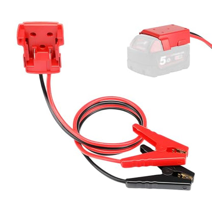 2FT 8AWG Jumper Cable Adapter Compatible with Milwaukee M18 18V | with Heavy-Duty Alligator Clips,or Jump Starting Car Using Tool Battery, Powerful & Portable Car Engine Starter
