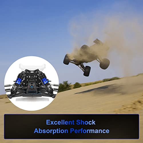 4PCS Shock Absorbers Oiled RC Shocks Fit for 1/12 1/14 1/16 RC Cars WLtoys 144001/124019/124018 MJX, SCY and HBX RC Buggy Off-Road Racing Replacement Parts (Black Blue) - color: Black blue
