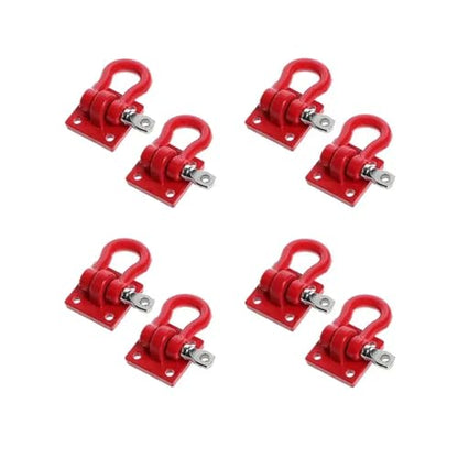 RC Crawler Tow Hook Set 1/10 Scale Metal Trailer Hooks Compatible with SCX10 D90(8 pcs Red) - color: 8 Pcs Red