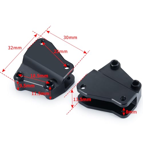 2PCS Aluminum Front Upper Shock Tower Mount for Axial RBX10 Ryft AXI03005 1/10 RC Crawler Car Upgrade Replacement Parts, Black