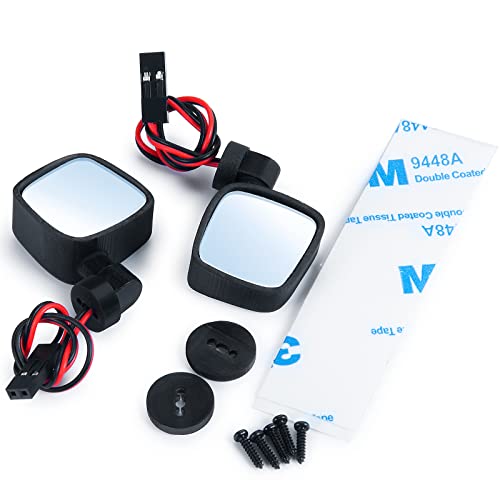 Maleonn RC Left and Right Side Mirrors Kit Rear View Mirrors Set for 1/10 RC Crawler Car SCX10 Upgrades Accessories