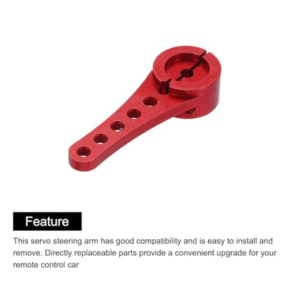 MECCANIXITY 2 Pcs Aluminum Servo Horn Long 25T Steering Arm 46mm Length Red Suitable for DIY RC Car/Boat/AirplanesBoat Model Accessories with M2.5 Screws - color: Red