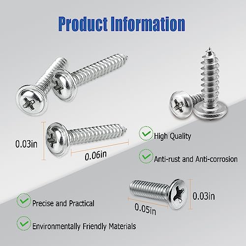 Anti Theft License Plate Screws, Tamper Resistant Mounting Hardware,1/4"(M6) Security Screw Set, Rust Proof Stainless Steel Bolts Fasteners Kit for Front Rear Frame Holder Mounting - color: Silver