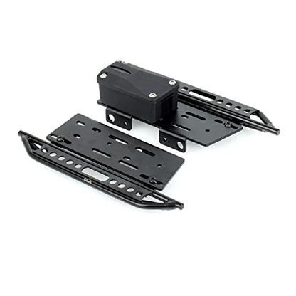 LCX Racing 1/10th RC Crawler Car Metal Rail Steel Side Step Running Board Rock Slider for Axial SCX10 II 90046 Wrangle Body
