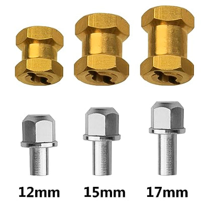 ShareGoo RC Hex Hub 12mm Brass Wheels Hex Drive Hub Extension Adapter Combiner Compatible with Axial SCX10 90046 90047 RC4WD D90 Wraith 1/10 RC Crawler Car (15mm Length)