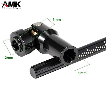 AMK 68-229mm Severable Ruled SCX10 Driveshaft Stainless Steel TRX4 Drive Shaft for 1/10 RC Crawler Sportys Scalers GSPEED Axial Capra UTB10 Pro Upgrades DIY LCG Rig (2Pcs Black) - color: 2pcs Black