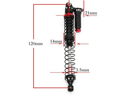 Hot Racing TD120RV02 120mm Aluminum Piggyback Shocks Adjustable