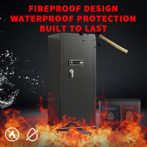 FABAO Wifi Smart Home Safe,17.5 Cuft Extra Large Fireproof safe Box,Heavy Duty Digital Security Safe with Built-In Drawer and Removable Shelves,Anti-theft Document Safes for Money Jewelry Valuables - size: 17.5 Cubic Feet