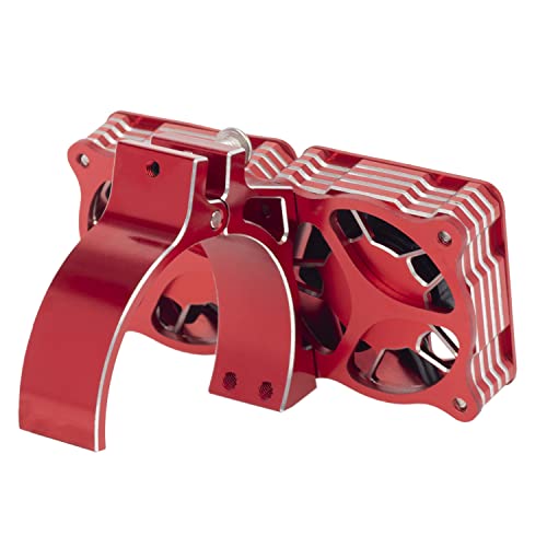 DKKY RC Motor Cooling Fan Heatsink 47-51mm Adjustable 15000 RPM for 1/5 1/8 ARRMA Infraction, Felony, Limitless and Axial 1717 4985 Motor, Red - color: Red