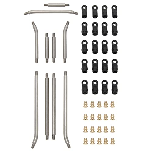 MEUS Racing SCX24 Links High Clearance Chassis Links Steering Links Set 10pcs 155mm Wheelbase for SCX24 Gladiator AXI00005 1/24 RC Crawler Car - size: 155mm