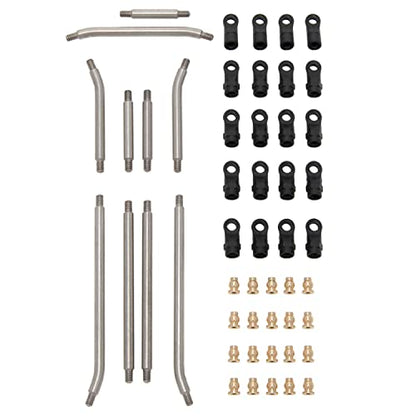 MEUS Racing SCX24 Links High Clearance Chassis Links Steering Links Set 10pcs 155mm Wheelbase for SCX24 Gladiator AXI00005 1/24 RC Crawler Car - size: 155mm