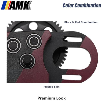 AMK Overdrive 30% Metal Differential Gearbox with POM Skid Plate for 1/10 Scale LCG Transmission, Compatible with RC Crawler Axial SCX10, Capra, Element, Gspeed, and DIY Chassis (Red) - color: Red