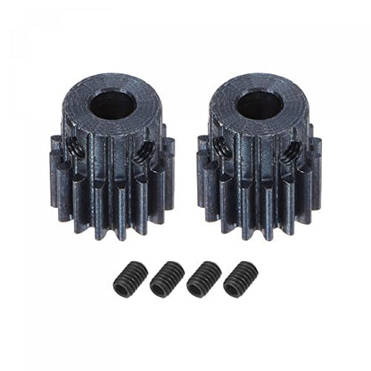 uxcell 1Mod 16T Pinion Gear 6mm Bore Hardened Steel Motor Rack Spur Gear with Step for RC Car Truck Buggy Gear Drive, 2 Set