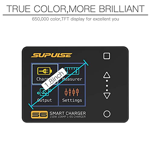 Lipo Battery Charger 150W/10A for 1-6S LiPo/LiHv/Lion/Life | Smart Hobby Charger 1-16S NiMH,1-12S Pb Batteries RC Discharge Balance Charger with Tamiya/JST/EC3 Connectors Cable