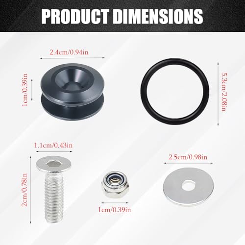 Universal Bumper Quick Release Kit, Front Rear Quick Release Bumper Clips, Bumper Fasteners Holders with Stainless Steel Screws Kit for Cars (2 Titanium Release Tabs and 12 Customized O-Rings)