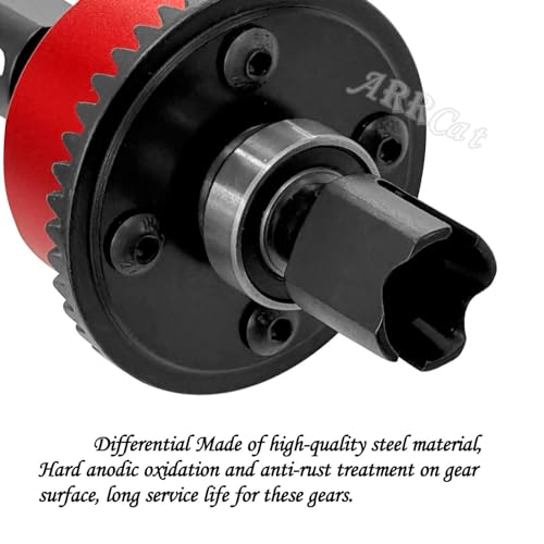 RC 43T Differential & 13T Main Gear Upgrades Part for 1/7 Fireteam/Infraction/Mojave 6s BLX Limitless,1/8 Kraton/Notorious Outcast/Typhon/Talion 6s BLX,Red