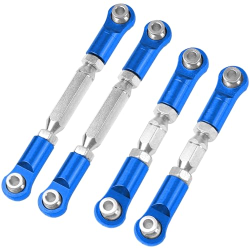 Metal Turnbuckles Rod Camber Links Steering Linkage Tie Rods Pull Rod Compatible with Arrma Granite 4X4 Senton 4X4 Mega550 1/10 RC Car (Blue) - color: Blue