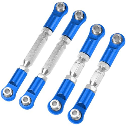 Metal Turnbuckles Rod Camber Links Steering Linkage Tie Rods Pull Rod Compatible with Arrma Granite 4X4 Senton 4X4 Mega550 1/10 RC Car (Blue) - color: Blue