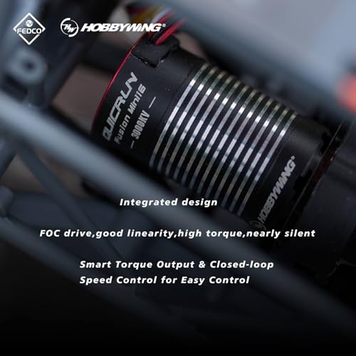 UTB18 Motor Transmission with Hobbywing QUICRUN Fusion Mini16 3000KV Brushless Motor ESC Combo 2in1 FOC System for Axial UTB18 Capra 4WD & 4WS Upgrades 1/18 RC Crawler