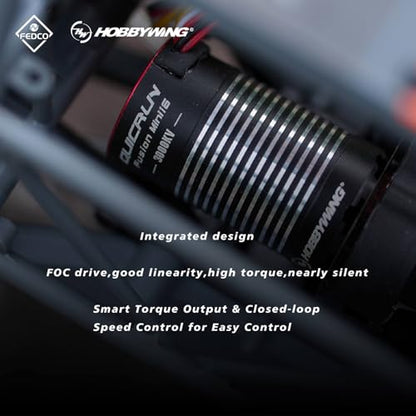UTB18 Motor Transmission with Hobbywing QUICRUN Fusion Mini16 3000KV Brushless Motor ESC Combo 2in1 FOC System for Axial UTB18 Capra 4WD & 4WS Upgrades 1/18 RC Crawler
