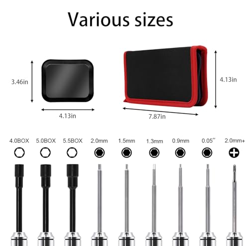 RC Tool Kit 12PCS Hex Screwdriver Nut Driver Set | Short Handle RC Tools with Hex, Phillips, Flat Drivers & Pliers for 1/18 1/24 RC Crawler, SCX24, TRX4M, Axial, Traxxas - color: Black
