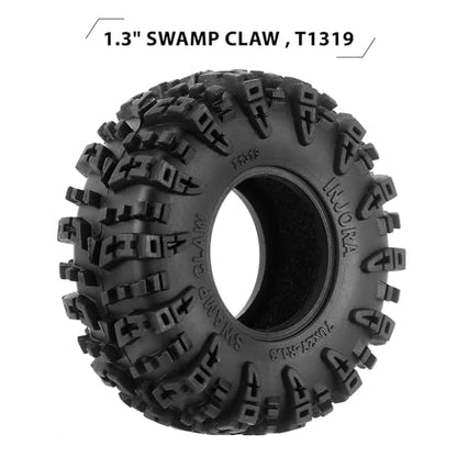INJORA 1.3" Swamp Claw Mud Terrain Tires for 1/18 1/24 RC Crawler 70 * 27mm