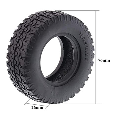 RC Car Tires,WONFAST 4PCS 1.55 inch Mud Wheel Tyre Terrain Crawler Rubber Tires Foam Insert for 1:10 RC Crawler Car for 1:10 Axial 90069 TF2 D90 CC01 LC70 Tamiya MST JIMNY UTB18(76MM-A) - color: 76mm-a
