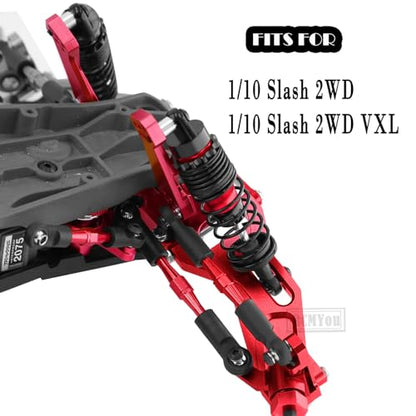Upgrades Part for 1/10 Slash 2WD VXL,Aluminium Suspension Arm,Shocks Tower,Steering Blocks,Caster Block,Rear Stub Axle Carriers,Steering Bellcranks Hops Up,Red - color: Red - (Upgrades)
