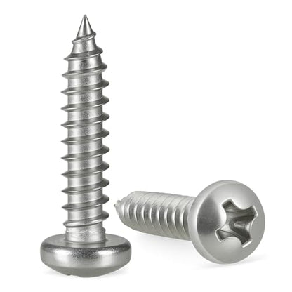 #8 x 5/8" Pan Head Wood Screws, Phillips Drive,304 Stainless Steel, 120 Pack - size: #8 x 5/8"