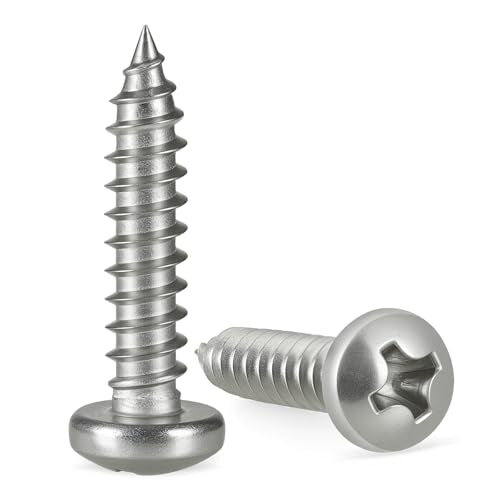 #10 x 3/4" Pan Head Wood Screws, Phillips Drive,304 Stainless Steel, 120 Pack - size: #10 x 3/4"
