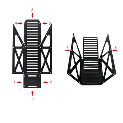 RC Crawler Ramp Obstacle for 1/18 1/24 RC Cars, Stainless Steel Rock Crawler Climbing Ramp Track Accessory with Hex Wrench (Black) - color: Black
