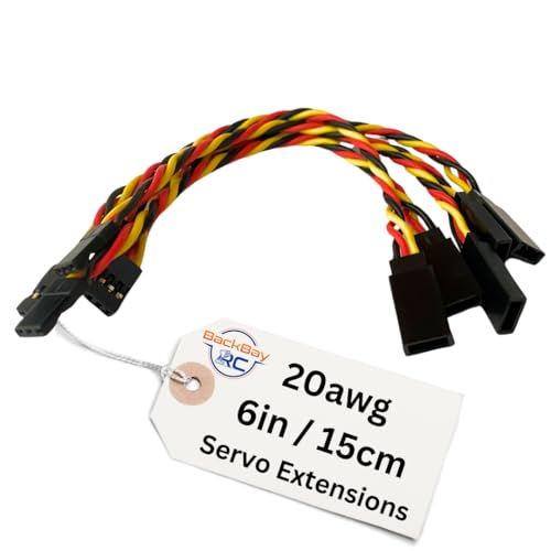 20awg Twisted Servo Extension Cable - 100 Strands for RC Vehicles, Drones, E-Bikes - 6 Lengths / 5 Wires per Pack (15CM / 6in / 1/2ft) - style: 15CM / 6in