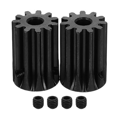 uxcell 2Pcs 1.5 Mod 11T Spur Gear 6mm Bore, 1045 Steel Pinion Gear Black Surface Treatment, 20°Pressure Angle, for Spur Rack and RC Model Car or Motor DIY - size: 1.5 Mod 11T, 6mm
