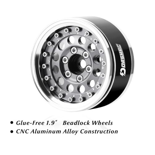 RC 1.9" Beadlock Wheels with Adjustable Offset for TRX4 SCX10 | Aluminum Alloy, Adjustable Negative Offset, 12mm Hex, Fits GEN7 GEN8 VS4-10 RC4WD & D90 1/10 RC Crawlers - color: Space Grey