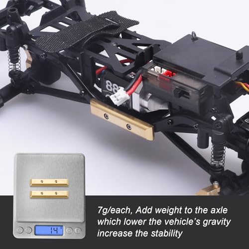 Hobbypark Brass Boulder Bars Weights for 1/24 Axial SCX24 AXI90081 AXI00001 AXI00002 AXI00004 AXI00005 AXI00006 RC Crawler Car Replacement Parts (2-Pack)