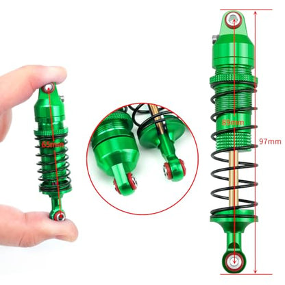 89mm Threaded Damper for Tra-xxas 1:16 Mini Maxx 4WD XRT VXL-3S | Monster Truck Upgrades Green Aluminum 7075 Alloy Adjustable Spring Shock Absorber - color: Green