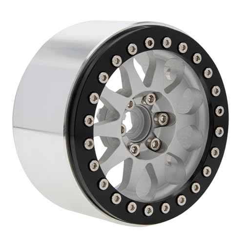 MEUS RACING 2.2 Beadlock Wheels Rims Deep-Dish Wheel for Axial SCX10 Traxxas TRX4 Vanquish VS4-10 Redcat Gen8 1/10 RC Crawler Upgrades (Silver) - color: Silver