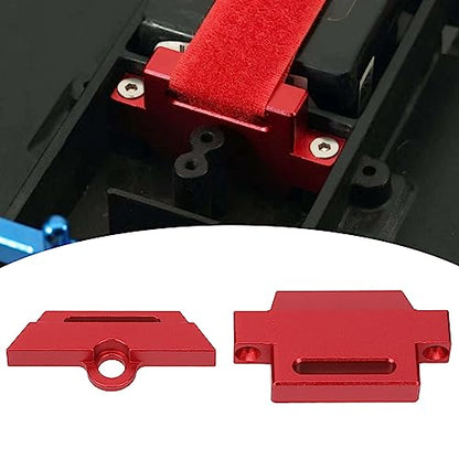 Tall Battery Holder Mount Hold Down for 1/10 Slash 2WD 5822 5822A Chassis, Aluminium Alloy RC Battery Mount Plate, Battery Holder Mount with Strap for 1/10 Slash (Red) - color: Red